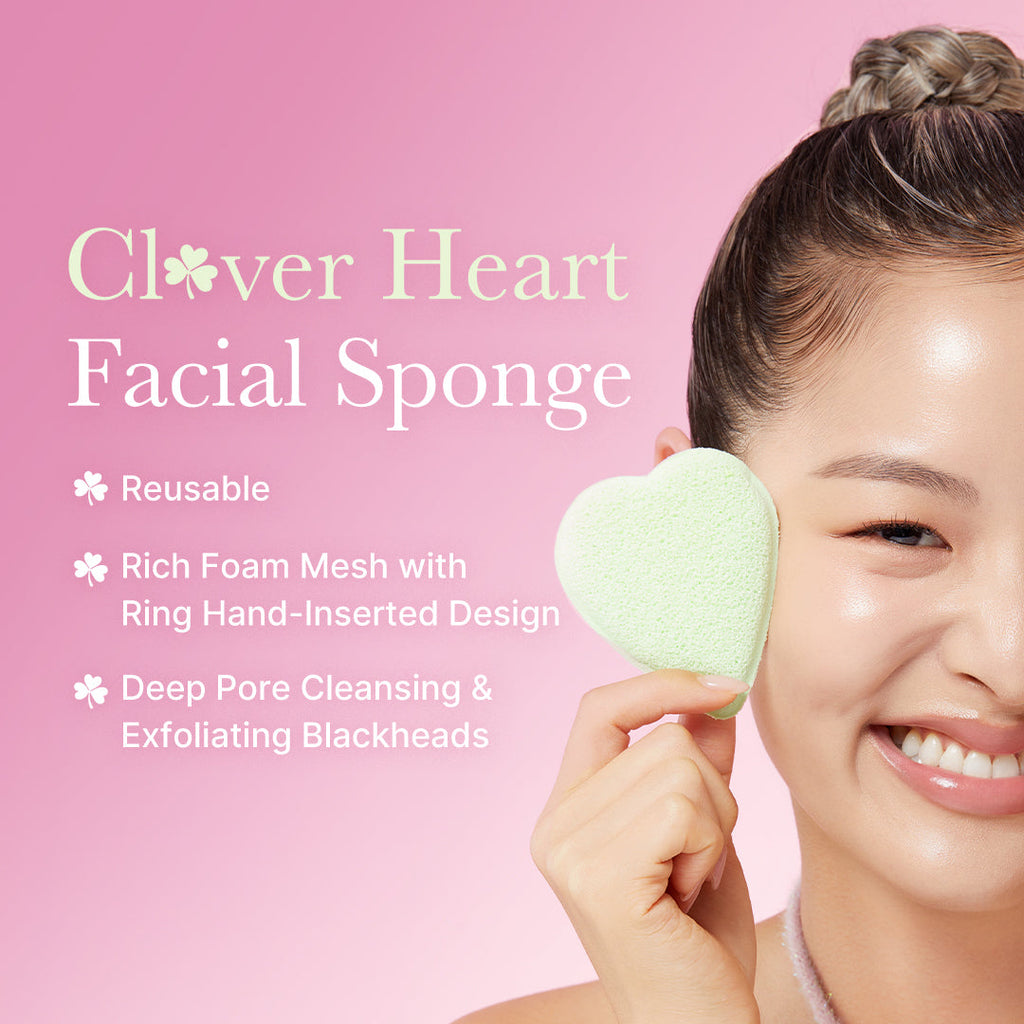 Clover Heart Facial Sponge - Image 2