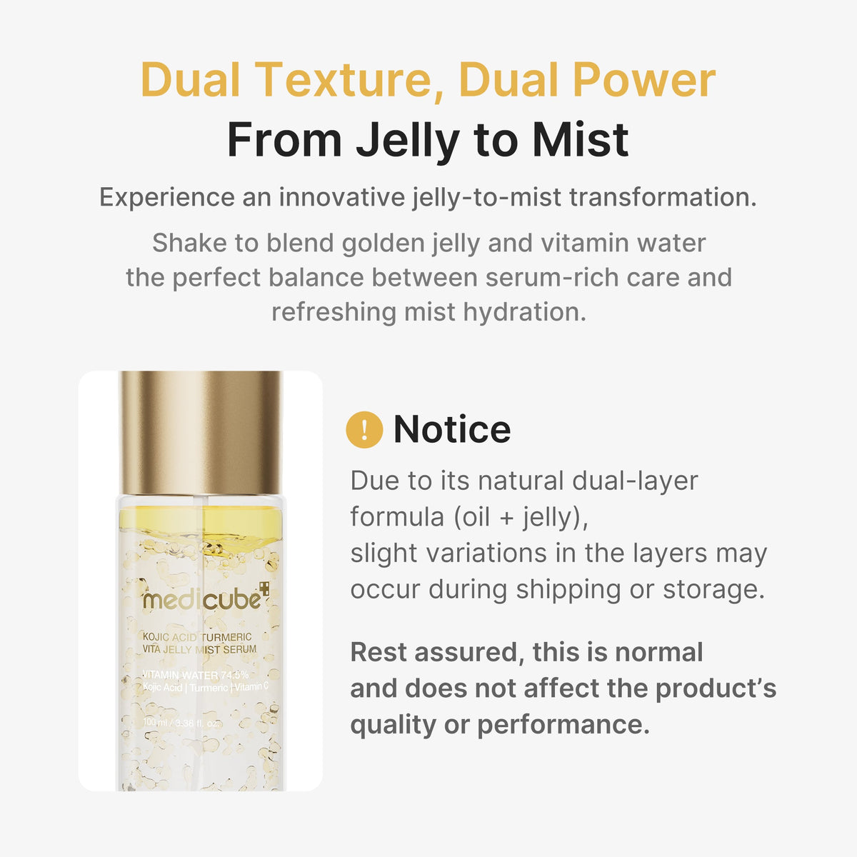 Kojic Acid Turmeric Vitamin Gold Jelly Mist Serum - immagine 7